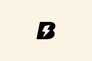 letter B Bolt Logo Vector Design