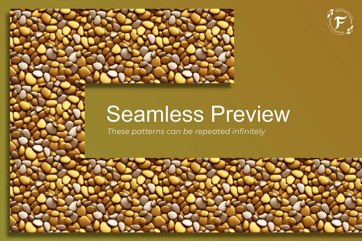 Golden Stones Seamless Pattern, a Pattern Graphic by Forhadx5 (Photo 2 of 9)