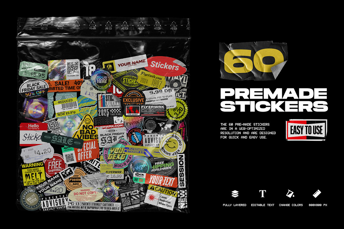 Peeled Paper Stickers, a Product Mockup by FLYERWRK (Photo 7 of 13)