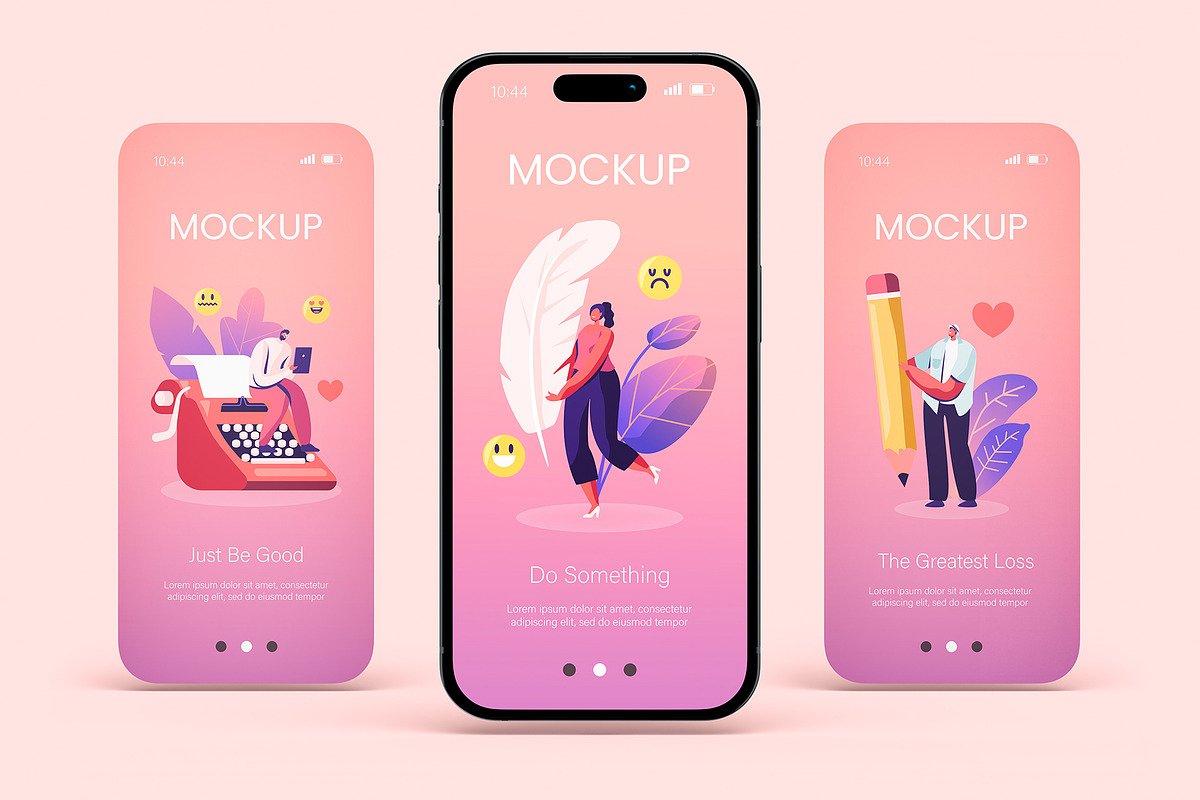 Phone Screen Mockup Set, an iPhone Mockup by ForgeDesign (Photo 4 of 13)