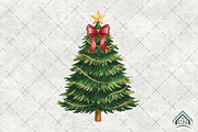 Coquette Christmas Tree Glitter Png, an Illustration by Craft Nest (Thumbnail 1 of 6)