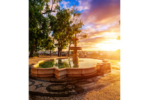 Beautiful Fountain at sunrise in, an Architecture Photo by Nature and travel