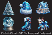 Blue Winter Christmas Aesthetic Pack, an Illustration by RobertsArt (Thumbnail 3 of 7)