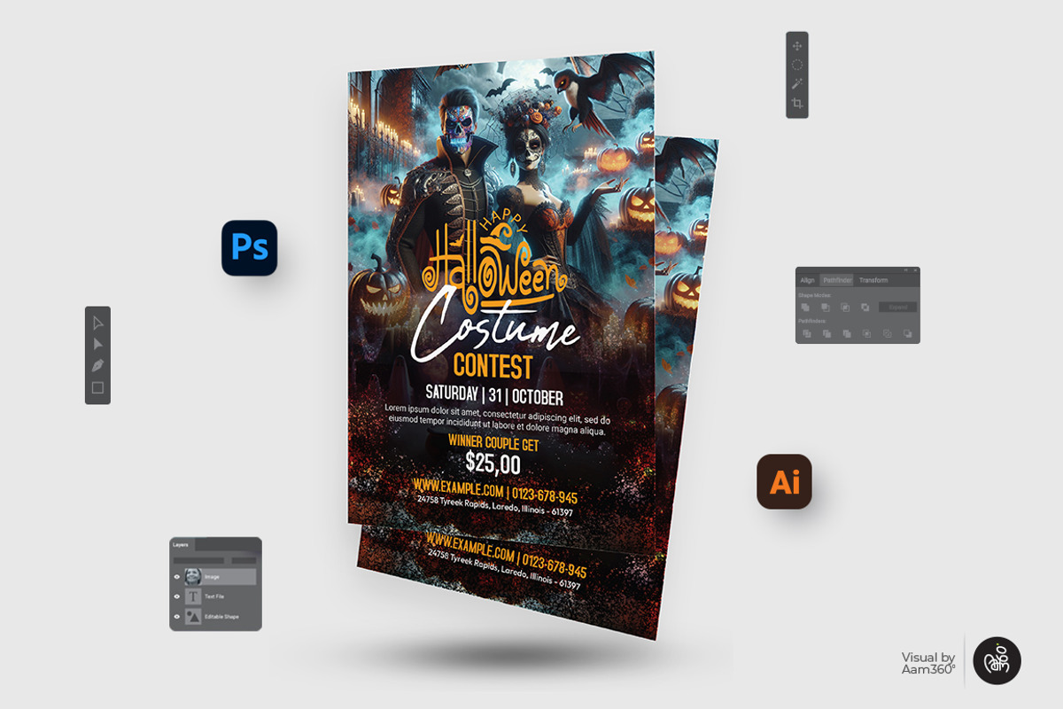 Halloween Costume Contest Bundle, a Flyer Template by Aam360 (Photo 6 of 9)