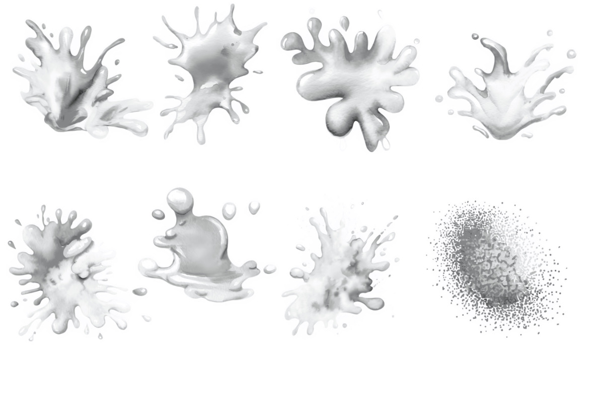 Splash Splatter Marks Set 4 Stamps, a Brush Add-On by Disasterology Ink (Photo 6 of 9)