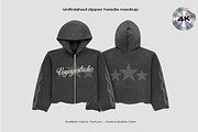 Unfinished zipper hoodie mockup, a Hoody Mockup by Voyage Studio (Thumbnail 1 of 3)