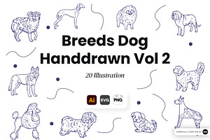 Breeds Dog Handdrawn Vol 2, an Animal Illustration by SLAB! Design
