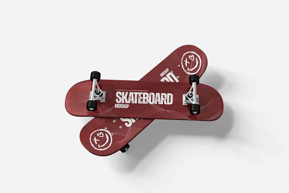 Skateboard Mockup, a Product Mockup by Indah (Photo 2 of 6)