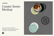 Coaster Scene Mockup, a Cups & Container Mockup by mockstar (Thumbnail 2 of 7)