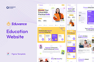 Eduvance - Education Website, an UI Kit Template by peterdraw