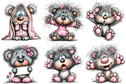 Funny Panic teddy bear Clipart, an Illustration by Craft Nest (Thumbnail 11 of 11)