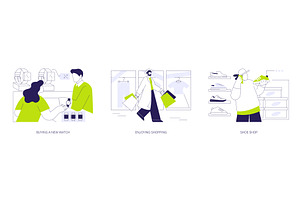 Enjoying shopping isolated cartoon, a Person Illustration by Visual Generation