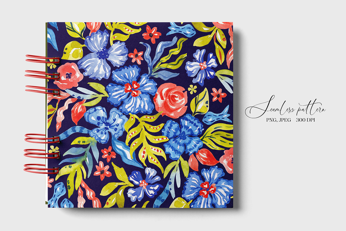 Whimsical watercolor garden print, a Pattern Graphic by SirenaArt (Photo 10 of 13)