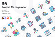 Project Management Icons Filled Line, an Icon by Kmg Design (Thumbnail 1 of 3)