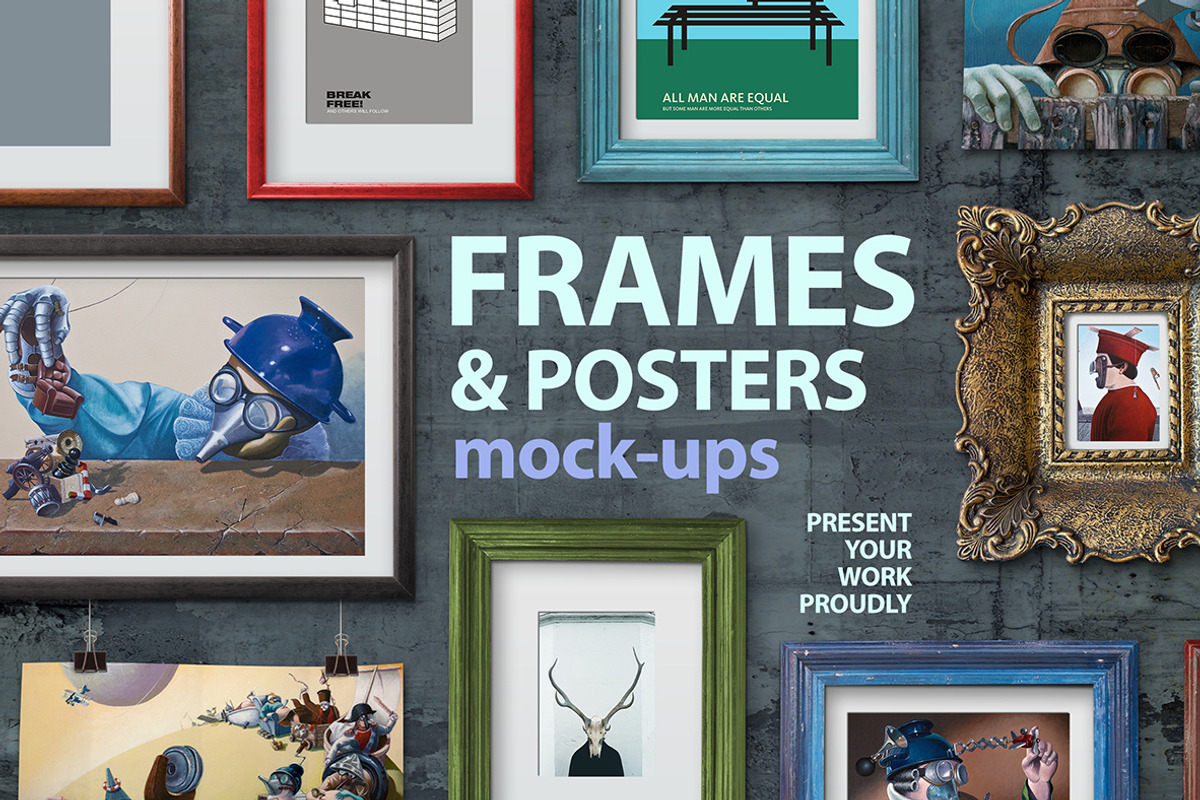 Frames and poster mock-ups, a Print Template by All Design Store (Photo 1 of 2)