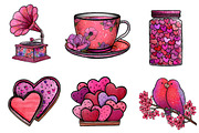 Watercolor Valentine Clipart, an Illustration by CreationArt (Thumbnail 4 of 5)
