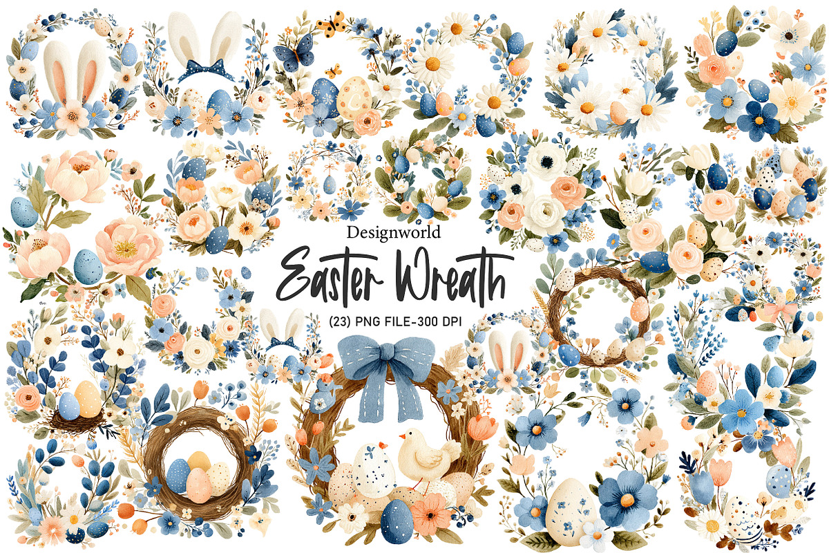 Easter Wreath Clipart, an Illustration by Designworld (Photo 1 of 8)