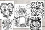 Spooky Valentine’s Day Coloring Page, a Seasonal Illustration by Ink Gallery (Thumbnail 4 of 8)