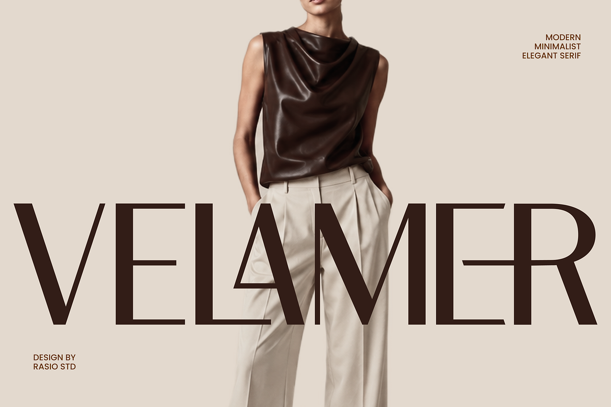 Velamer Modern Minimalist Serif Font, a Serif Font by Rasio Studio (Photo 1 of 9)