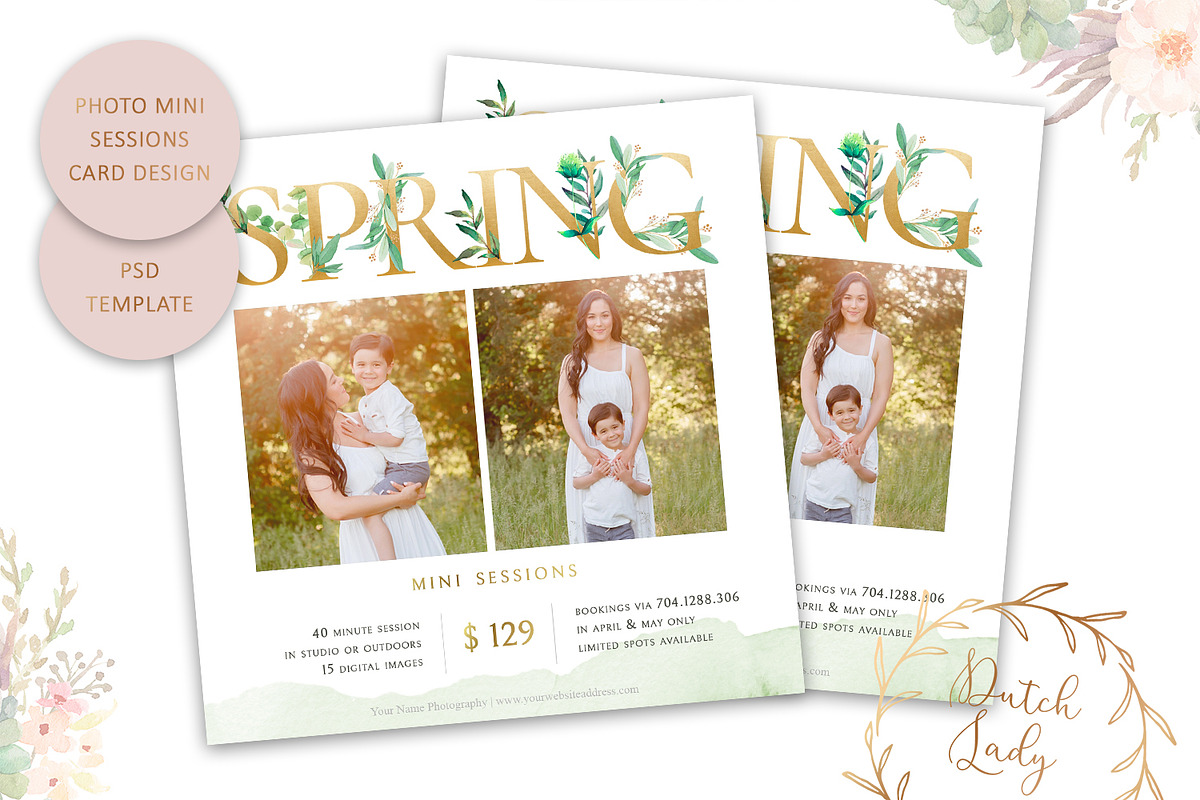 PSD Photo Session Card Template #40, a Card Template by The Dutch Lady ...
