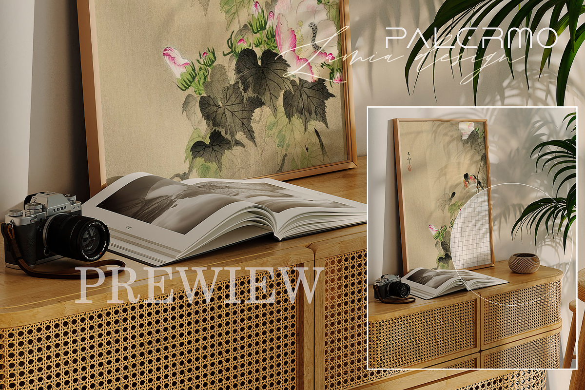 Palermo Room & Natural Frame Mockup, a Household Mockup by LAMIA DESIGN (Photo 3 of 21)
