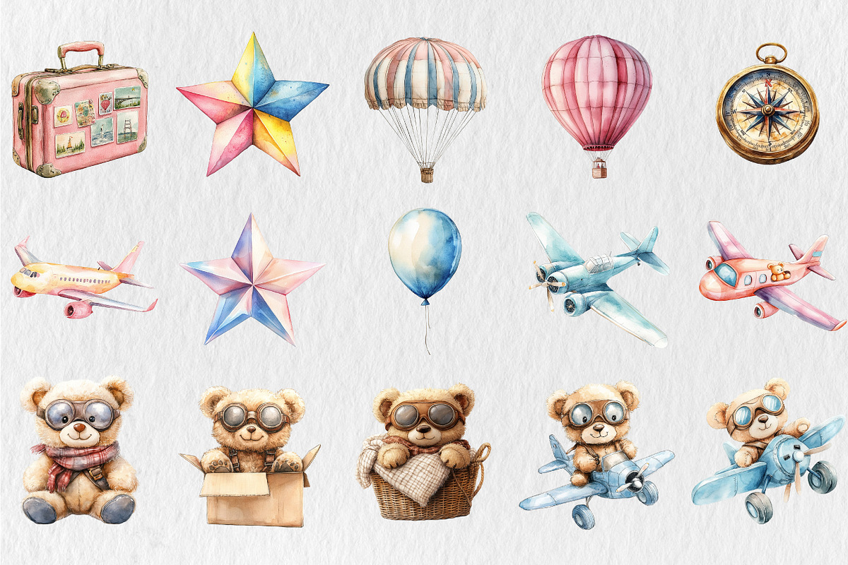 Aviator Teddy Bear Clipart, an Animal Illustration by Rose Art (Photo 4 of 4)