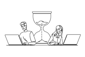 antique sand timer vector, an Illustration by pikepicture