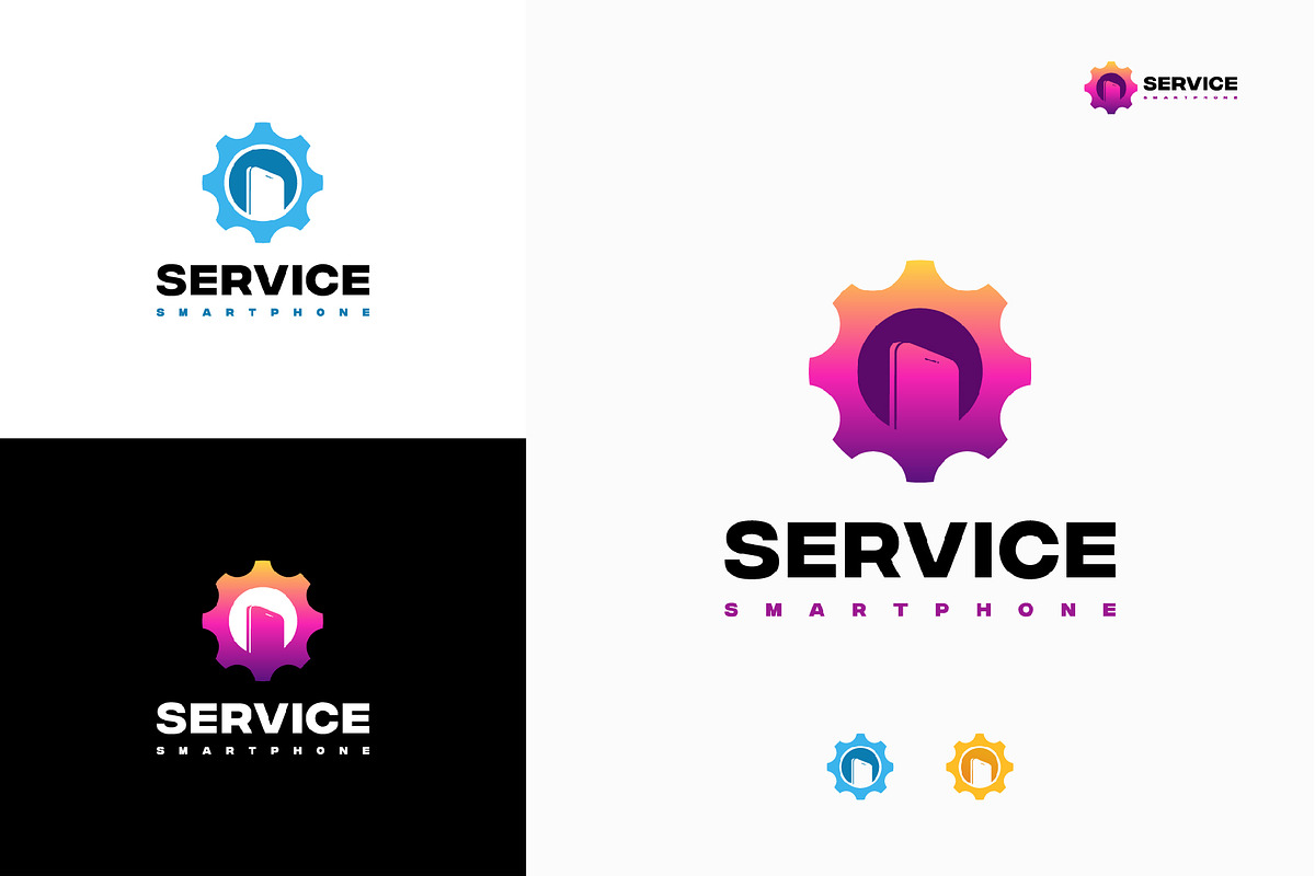 Set of Phone Shop logo designs, a Branding & Logo Template by Lucky Creative (Photo 4 of 5)