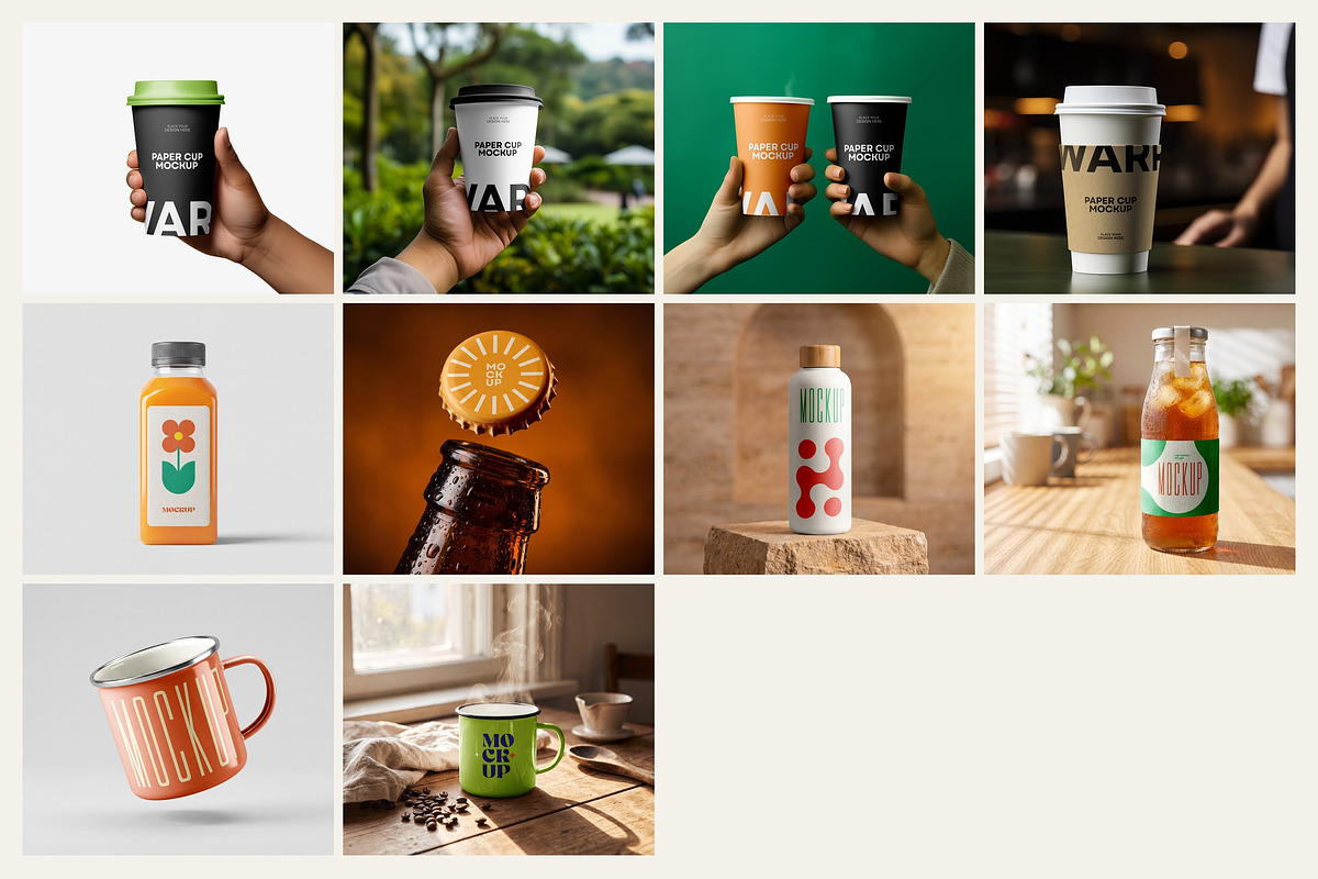 Coffee Cup & Bottle Mockup Bundle, a Cups & Container Mockup by dpi (Photo 12 of 12)