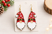 Gnome Christmas Earrings Laser Cut, a Seasonal Illustration by Canvas Craft (Thumbnail 6 of 6)