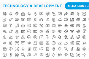 Technology and Development Icon Set.