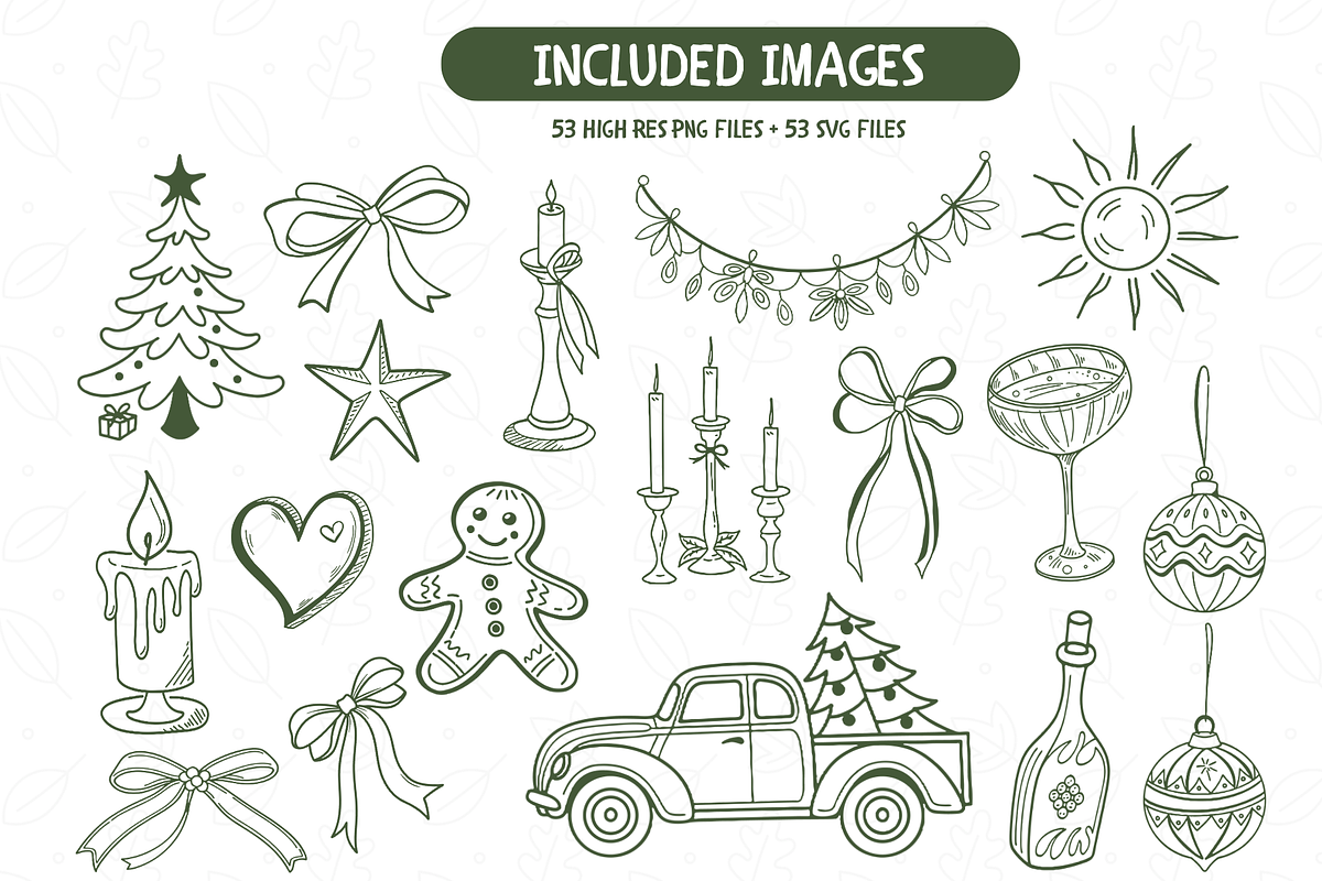 Christmas Doodle Clipart Bundle, an Illustration by TatiMockup (Photo 2 of 6)