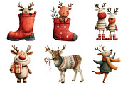Christmas Reindeer Clipart, an Illustration by Daily.Designs (Thumbnail 2 of 5)
