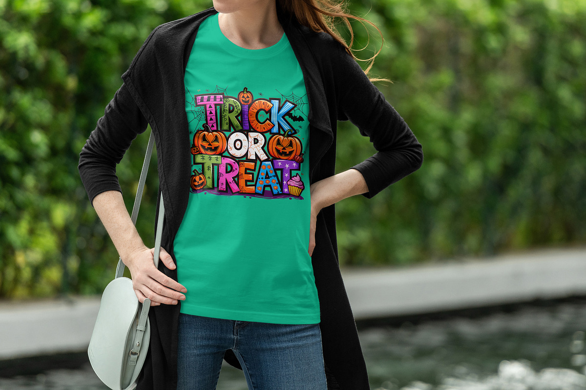 Trick for Treat Digital Shirt Design, a Graphic by Vector Portal (Photo 2 of 5)