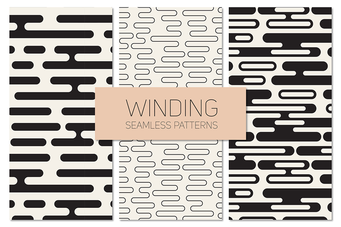 Winding Seamless Patterns. Set 4, a Pattern Graphic by Curly_Pat