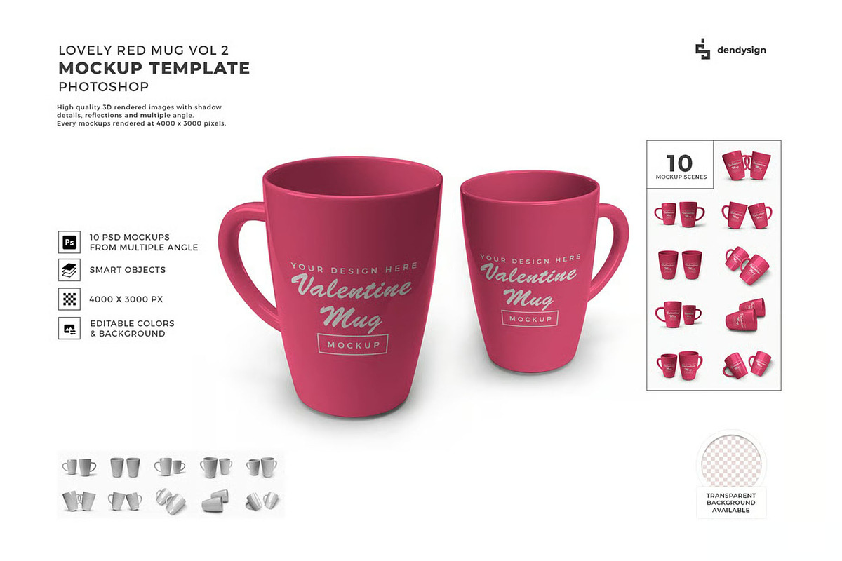 Drinking Mug Mockup Template Set Vol, a Cups & Container Mockup by DesignRushMarket (Photo 1 of 11)