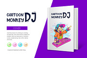 Cartoon monkey DJ. Tshirt, PNG., an Animal Illustration by KENO Mascots (Thumbnail 2 of 7)