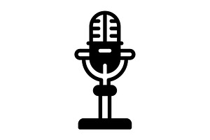 Microphone podcast solid icon, a Solid Icon by Creative priyanka