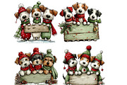 Whimsical Christmas Dogs Clipart, an Illustration by Designworld (Thumbnail 2 of 4)