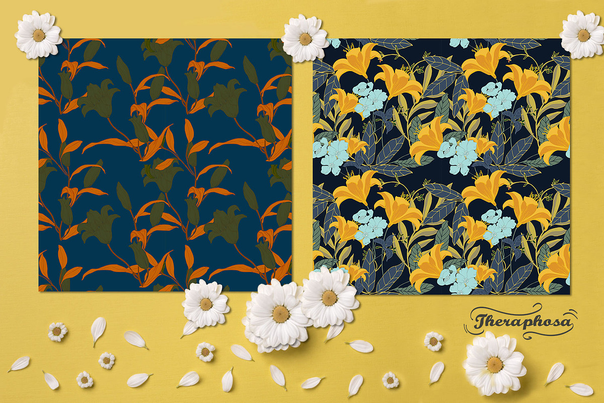 20JPG/EPS Tropical floral pattern, a Pattern Graphic by Theraphosath (Photo 21 of 21)