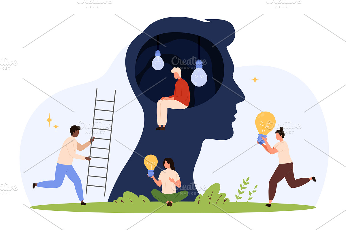 Creative Block & Burnout design, an Illustration by Flashvector
