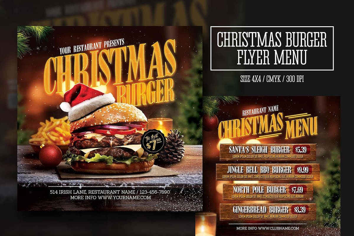 Christmas Burger Flyer, a Templates & Theme by Flyer Designs (Photo 1 of 2)