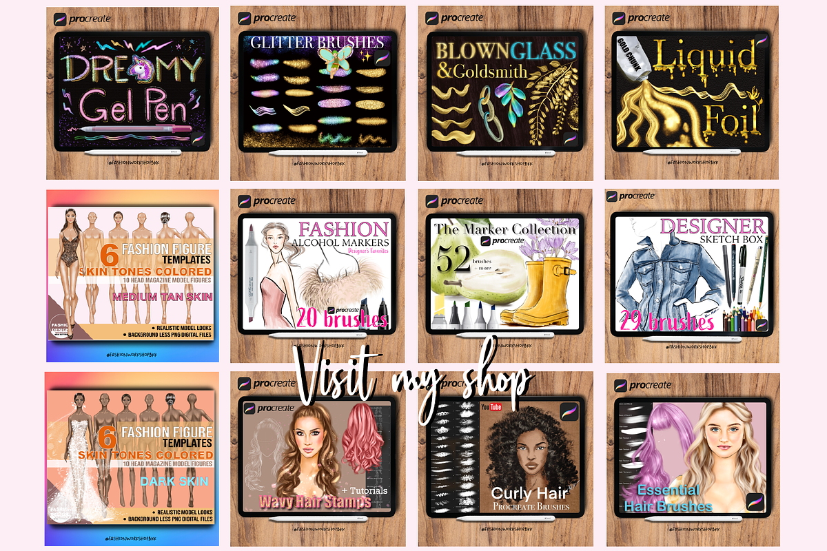 Procreate 24 Pretty Glitter Brushes, a Brush Add-On by Fashion Workshop Bkk (Photo 8 of 8)