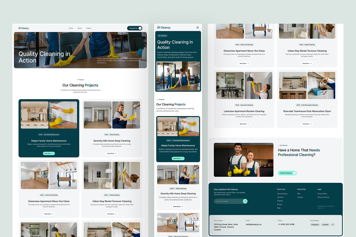Home Cleaning Service Website UI, an UI Kit Template by peterdraw (Photo 4 of 7)