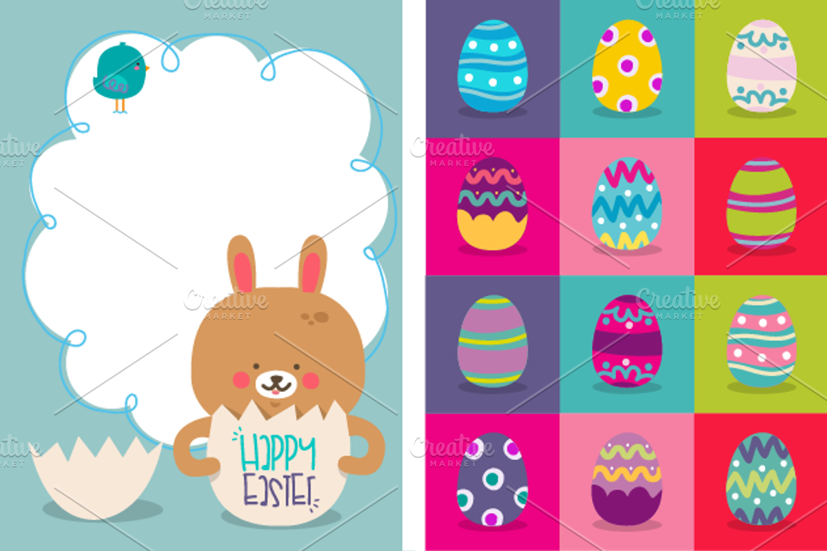 Happy Easter-Scrapbook Elements.Vol1 preview 3