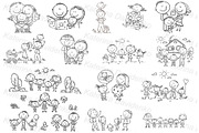 Happy doodle cartoon families bundle, an Illustration by Bubert Art (Thumbnail 3 of 3)