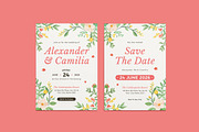 Campas Floral Wedding Invitation, an Invitation Template by iDoodle Studio (Thumbnail 1 of 4)