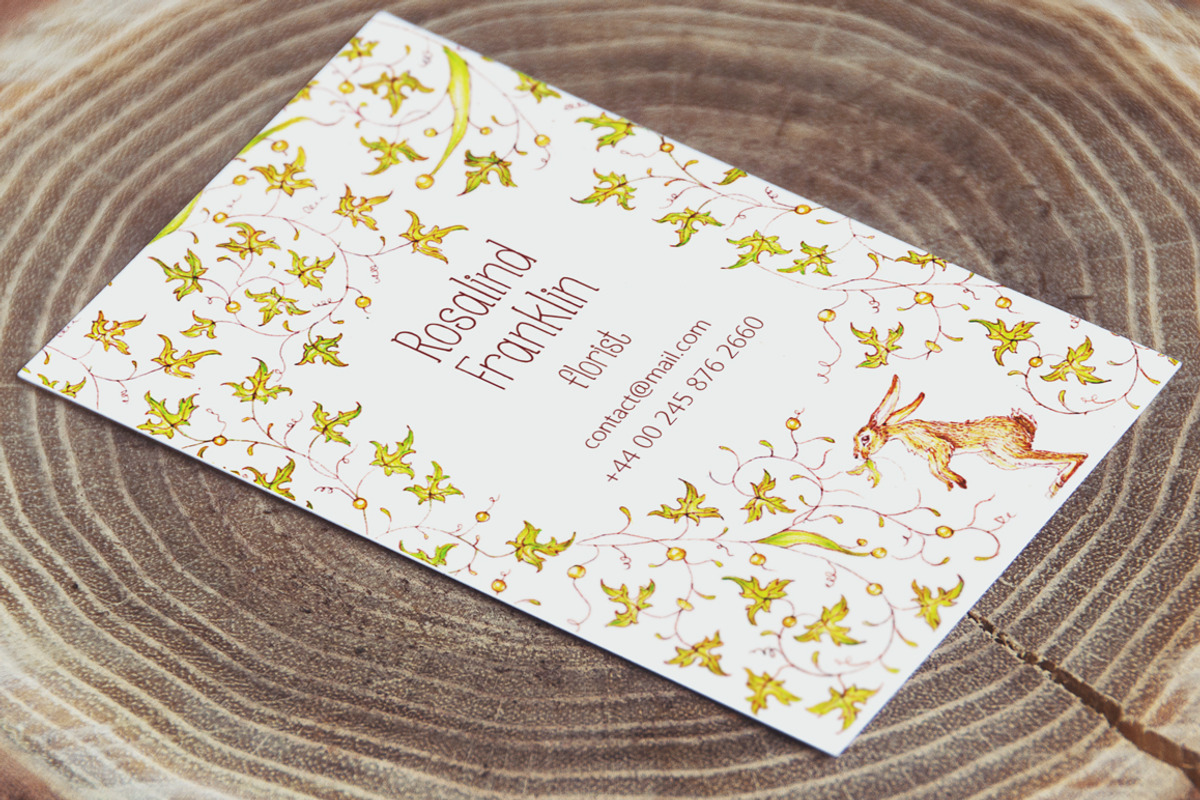 Floral Business Card, a Business Card Template by ZiziMarket (Photo 1 of 2)