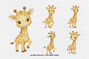 15 Bundle Watercolor Giraffe Yellow, an Animal Illustration by Morspective (Thumbnail 5 of 8)