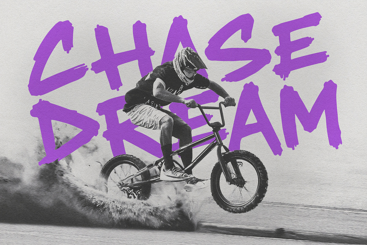 Crade Fuel Bold Brush Display Font, a Handwritten Font by Maulana Creative (Photo 5 of 7)